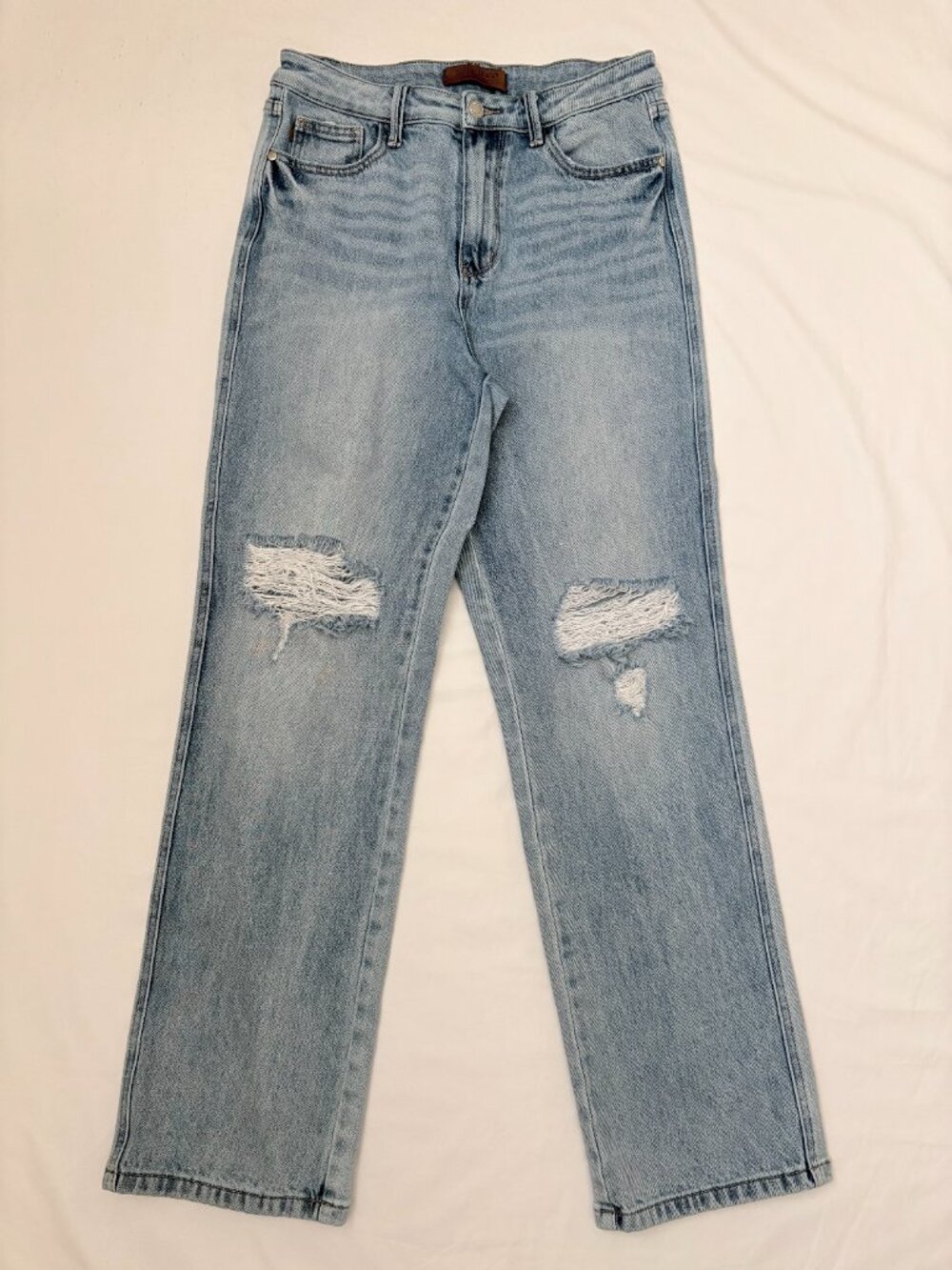 Judy Blue Rigid Magic High Rise 90s Straight Leg Jeans Distressed Size 28